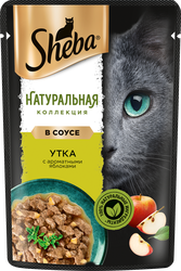 Корм влажный для взрослых кошек SHEBA Натуральная коллекция с уткой и добавлением яблок, 75г, детальное фото