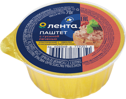 Паштет ЛЕНТА с гусиной печенью, 70г, фото