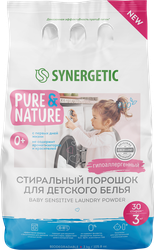 Порошок для стирки детского белья SYNERGETIC гипоаллергенный 0+, 3кг, фото