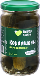 Корнишоны маринованные ВЫБОР СЕМЬИ, 350г, вид