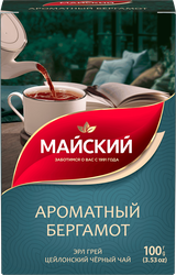 Чай черный МАЙСКИЙ Ароматный бергамот, 100г, детальное фото