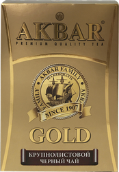 Чай черный AKBAR Gold цейлонский крупнолистовой, 100г, крупный план