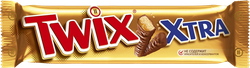 Батончик TWIX Xtra с карамелью и печеньем, 82г, крупный план