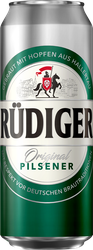 Пиво светлое RUDIGER Original Pilsener пастеризованное 4,5%, 0.45л, фотография