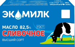 Изображение товара Масло сладкосливочное ЭКОМИЛК Традиционное 82,5%, высший сорт, без змж, 330г