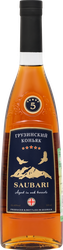 Коньяк SAUBARI Грузинский ординарный 5 лет 40%, 0.5л, фото