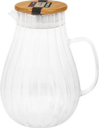Графин HOMECLUB Aster с деревянной крышкой, стекло, 1.7л, Арт. HMG3842, изображение