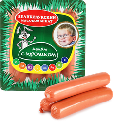 Сосиски МК ВЕЛИКОЛУКСКИЙ Детям с кроликом, 330г, изображение