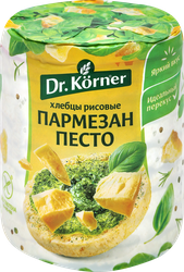 Хлебцы рисовые DR KORNER хрустящие с песто и пармезаном, 80г, детальное фото