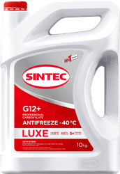 Антифриз SINTEC Luxe G12+ красный до -40, 10кг, крупный план