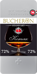 Шоколад горький BUCHERON с коньяком, 100г, крупный план