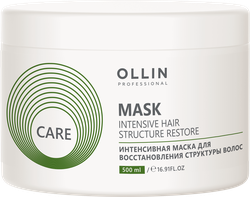 Маска для волос OLLIN Care интенсивная, для восстановления структуры, 500мл, крупный план