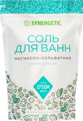 Соль для ванн SYNERGETIC магниево-сульфатная, 1кг, картинка