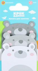 Бумага для заметок КРОК&ДИЛЛИ самоклеящаяся, 6х4,8см, 30 листов, 3 дизайна, Арт. L522095, изображение