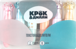 Набор мини-текстовыделителей КРОК&ДИЛЛИ 6 цветов, Арт. L522087-1, 6шт, картинка