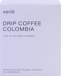 Кофе молотый VERLE Colombia Drip Box натуральный, 66г, вид
