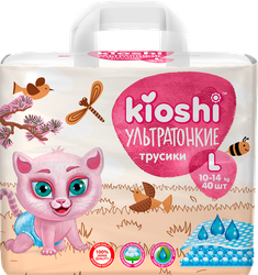 Подгузники-трусики KIOSHI Ультратонкие L 10–14кг, 42шт, детальное фото