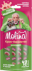 Крем–лакомство для взрослых кошек MOLINA Здоровье мочевыводящей системы, с уткой и индейкой, 48г, вид