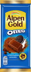 Шоколад молочный ALPEN GOLD с кусочками печенья Oreo, 85г, вид