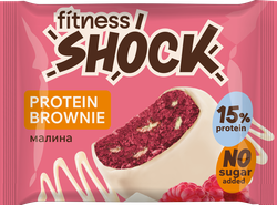Пирожное протеиновое FITNESSHOCK Брауни Малиновый 15% протеина, без сахара, 50г, вид