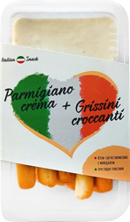 Крем-сыр ITALIAN SNACK Пармезан с миндалем и хлебными палочками, без змж, 50г, фото