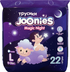 Подгузники-трусики JOONIES L 9–14кг, ночные, 22шт, вид