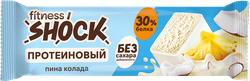 Батончик протеиновый FITNESSHOCK Пина колада 30% протеина, без сахара, 40г, крупный план