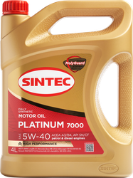 Изображение товара Масло моторное SINTEC Platinum 7000 Акция 4+1 5W-40 A3/B4 SN/CF, 4л