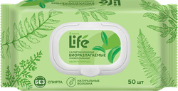 Салфетки влажные ЛЕНТА LIFE универсальные, биоразлагаемые, 50шт, изображение