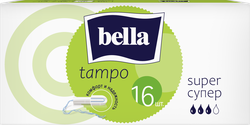 Тампоны BELLA Tampo Super, без аппликатора, 16шт, крупный план