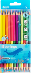Карандаши цветные BERLINGO SuperSoft Pastel пастельные двусторонние, 24 цвета, 12шт, детальное фото