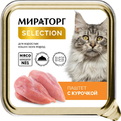 Корм консервированный для взрослых кошек МИРАТОРГ Selection Паштет с курочкой, 100г, картинка