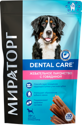 Лакомство для собак МИРАТОРГ Dental Care жевательное c говядиной, 170г, вид
