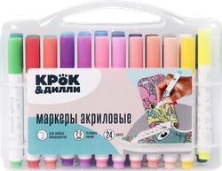 Набор акриловых маркеров КРОК&ДИЛЛИ 24 цвета, Арт. L522217, 24шт, изображение