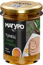 Тунец МАГУРО в соусе Томат и перец, с маслом, 200г, фотография