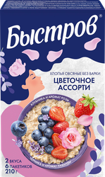 Хлопья овсяные БЫСТРОВ Цветочное ассорти, 6х35г, фото