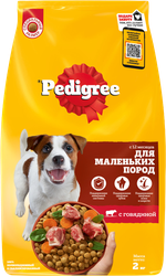 Корм сухой для взрослых собак PEDIGREE с говядиной, полнорационный, для мелких, 2000г, фотография