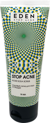 Скраб для лица EDEN Stop Acne содовый от прыщей, 75мл, крупный план