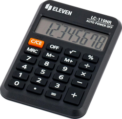 Калькулятор карманный ELEVEN LC-110NR, 8 разрядов, 5,8х8,8х1,1см, черный, фотография