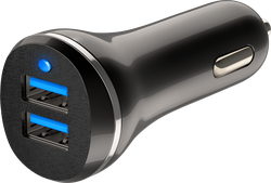 Устройство зарядное GAL суммарный ток – 2.4А разъемы: 2хUSB, черное, Арт. UC-2247, картинка
