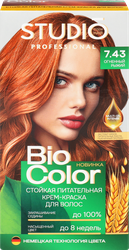 Краска для волос STUDIO Biocolor 7.43 Огненный рыжий, 115мл, фотография