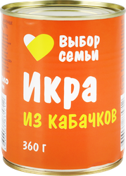 Икра из кабачков ВЫБОР СЕМЬИ, 360г, крупный план