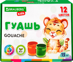 Гуашь BRAUBERG KIDS New, 16 цветов по 10 мл, Арт. 192375, детальное фото