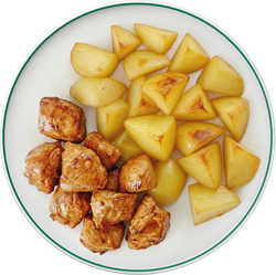 Шашлык куриный с запеченным картофелем ЛЕНТА FRESH, 280г, крупный план