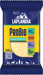 Сыр полутвердый LAPLANDIA ProBio+ с пробиотиком 45%, без змж, 180г, фотография