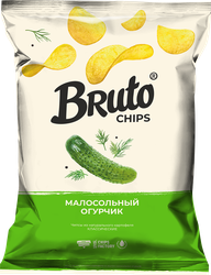 Чипсы картофельные BRUTO Малосольный огурчик, 120г, картинка