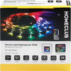 Лента светодиодная HOMECLUB RGB 10м, Bluetooth, 24Вт, IP20, 300 LED, Арт. F-LR04001, фото