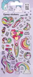 Наклейки гелевые MESHU Rainbow unicorn, 10х23см, изображение