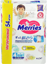 Подгузники-трусики MERRIES L 9–14кг, 54шт, детальное фото