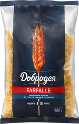 Макароны ДОБРОДЕЯ Farfalle группа А высший сорт, 400г, фото